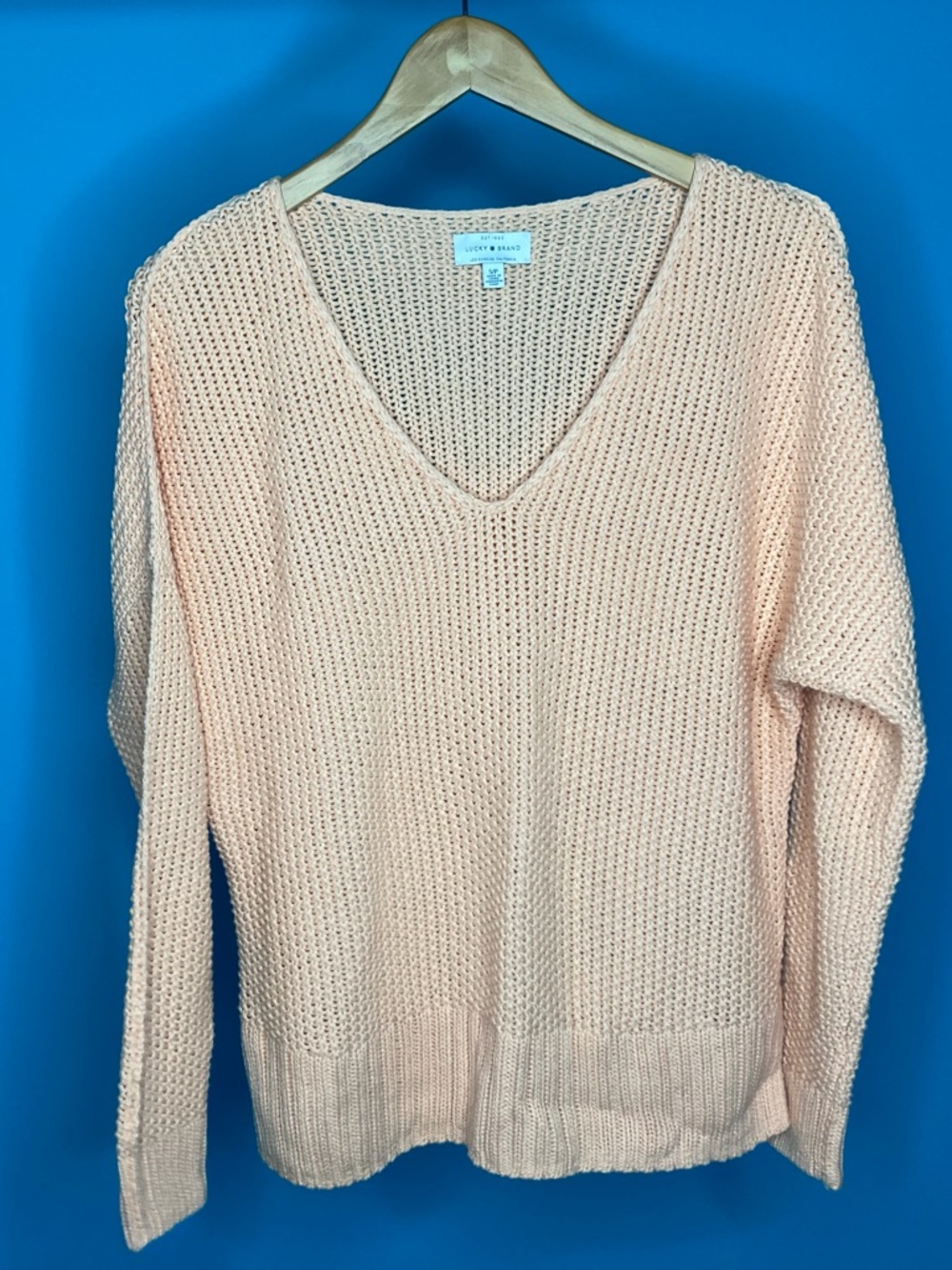 Lucky Brand Peach Open-Knit Shrug
